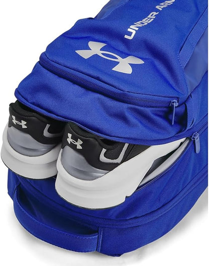 Under Armour Unisex-Adult Hustle 6.0 Backpack, Royal/Royal/Metallic Silver - Image 5