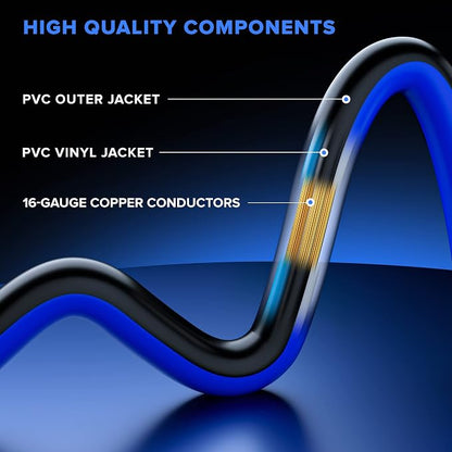 Maximm 30 Ft Black and Blue Extension Cord, Heavy Duty 3-Prong Outdoor Power - Image 5