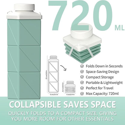BEAUTAIL Collapsible Water Bottles 24.3oz, Foldable Travel Water Bottle - Image 2