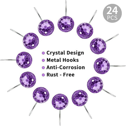 MitoVilla Purple Shower Curtain Hooks Rings, Metal Shower Hooks - Image 4