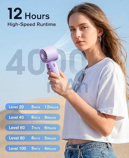 WHATOOK Portable Personal Handheld Fan: High Speed Cooling Fan, 12 Hours - Image 3