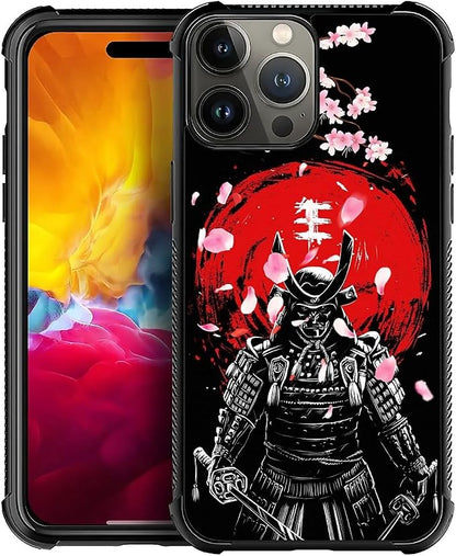 for iPhone 15 Pro Max Case, Sakura Japanese Samurai Pattern Graphic Design Girl by FKBRCL4U