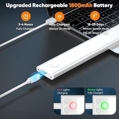 3-Pack Under Cabinet Lighting, 68LED 1800mAh Motion Sensor Lights Indoor - Image 4