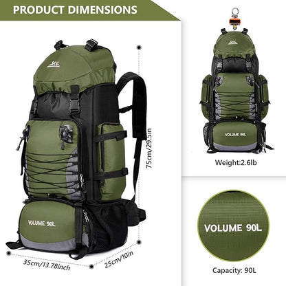 90L Hiking Backpack, Waterproof Camping Bag - Image 4