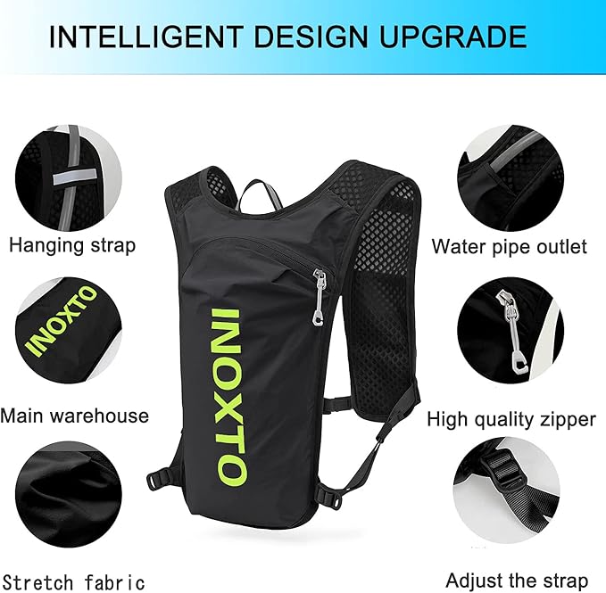INOXTO Running Hydration Vest Backpack, Lightweight Insulated Pack - Image 2