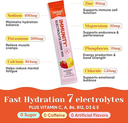 Venture Pal 2-in-1 Hydration + Immune Electrolytes Powder Packets - Image 4