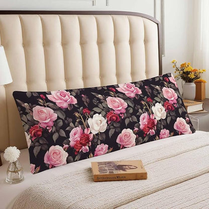 Outdoor Pillows Body Pillow Cover Rose Lumbar Body Pillow Case Protector - Image 3
