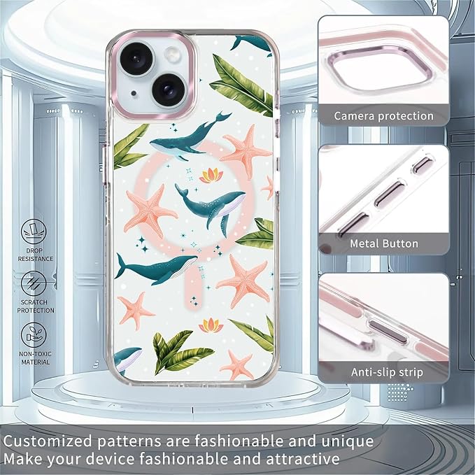 Case for iPhone 15, Sealife Whale Ocean Wildlife Clear Phone Case Design，for - Image 2