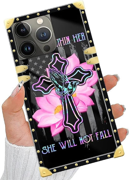 Compatible with iPhone 14 Pro Case, Praying Cross Hands Luxury Golden Decoration - Image 6