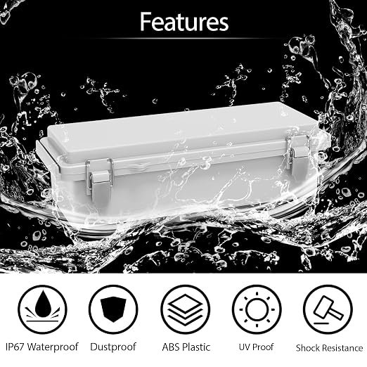 LeMotech Electrical Box, IP67 Waterproof Hinged Cover Stainless Steel Latch - Image 3