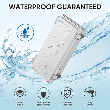 TICONN Outdoor Electrical Box Waterproof, Junction Box IP67 ABS Plastic - Image 2