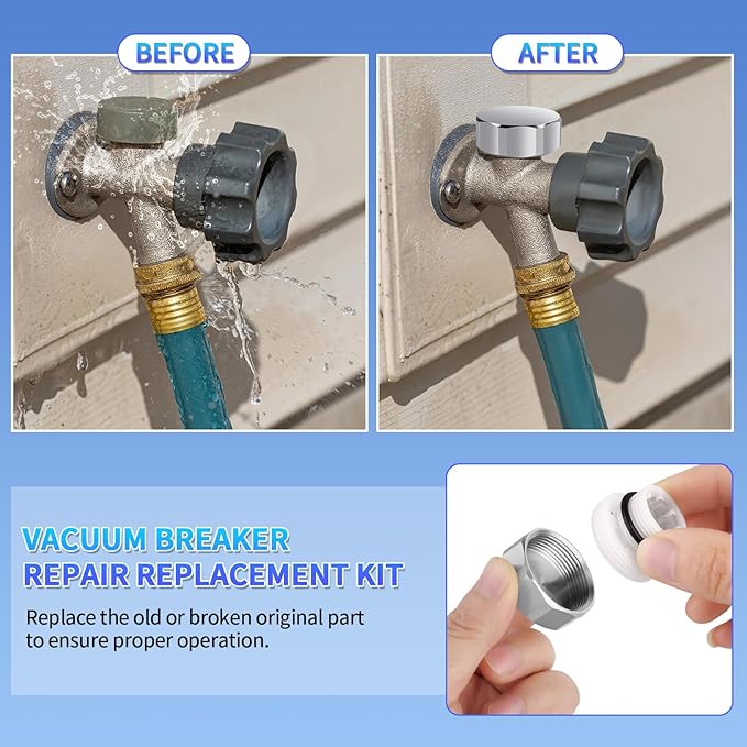 Boltigen Outdoor Faucet Repair Kit, Brass Chromed Vacuum Breaker Outside Faucet - Image 5