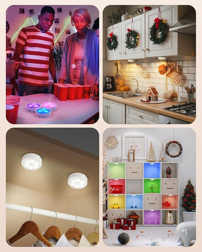 GOODEA.fun Puck Lights with Remote, 13 RGB Colors LED Under Cabinet Light - Image 7