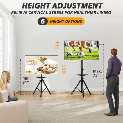 TVON TV Tripod Stand with Shelf - Image 2