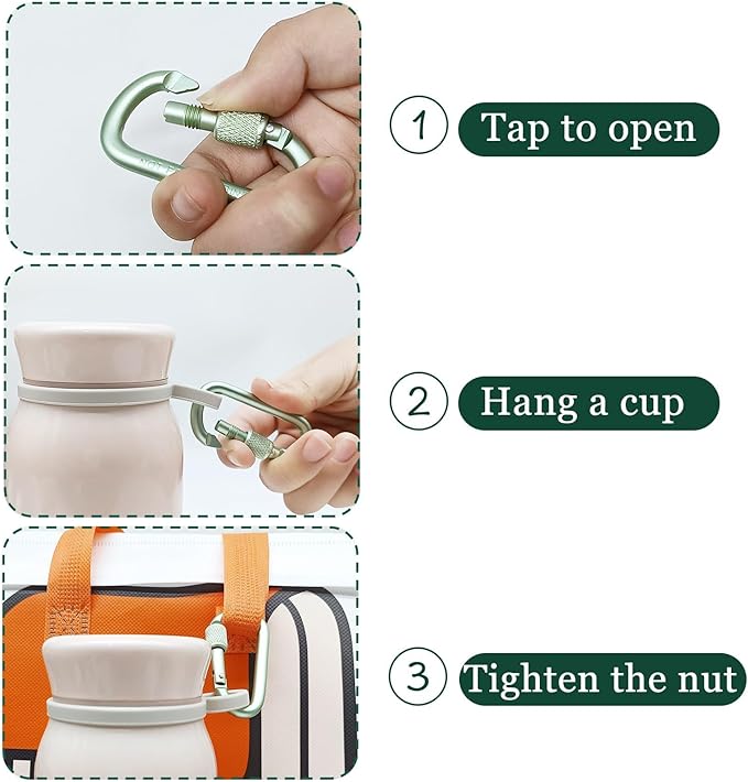 YUCHIYA 8 Pack D-Shape Carabiner Clasp - Image 4