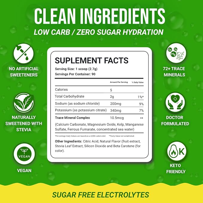 Dr. Price’s Electrolytes Powder Bulk – Lemon Lime, 90 Servings | Sugar Free - Image 5