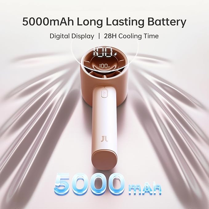 JISULIFE Handheld Turbo Fan Life10s, 5000mAh Rechargeable Portable Fans - Image 3