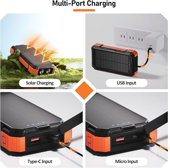 ERRBBIC Solar Charger Power Bank 49800mAh, 22.5W Portable Charger, 15W Wireless - Image 7