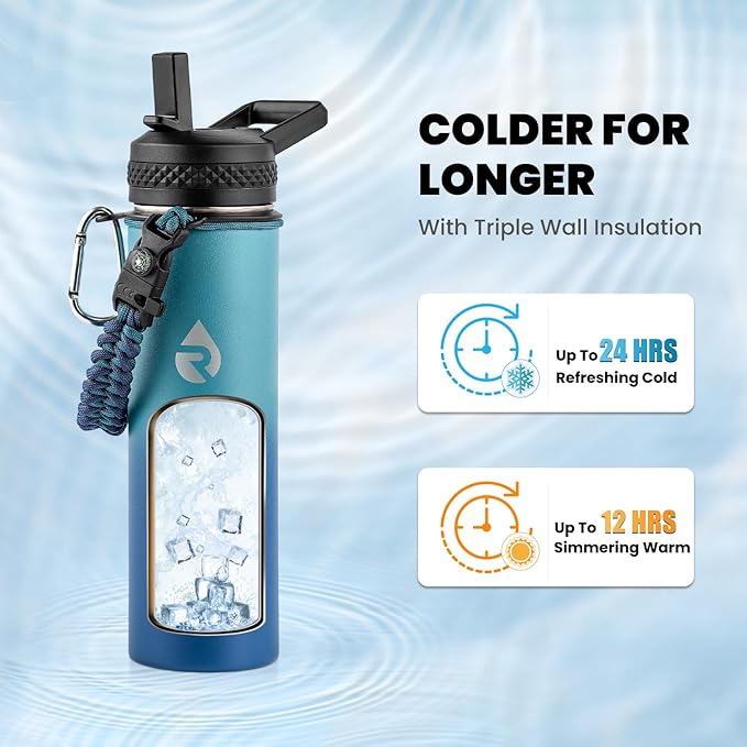 RAYMYLO Insulated Water Bottle 20 oz, Triple Wall Vacuum Stainless Steel - Image 2