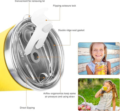 Kids Stainless Steel Cups with Lids, Spill Proof Metal Tumblers With Stainless - Image 4
