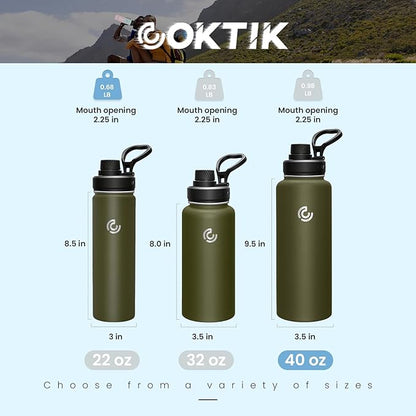 Sports Water Bottle 40oz, Insulated Water Bottle - Image 2