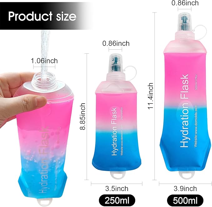WILDREEDS 250ml Soft Flask, TPU Collapsible Soft Water Bottle - Image 5