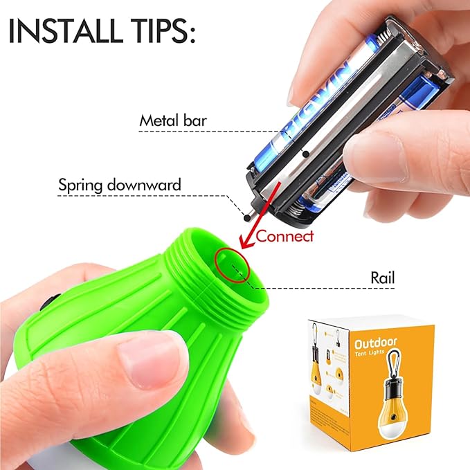FLY2SKY Portable LED Tent Lamp, Clip Hook Hurricane Emergency Light Bulb - Image 6