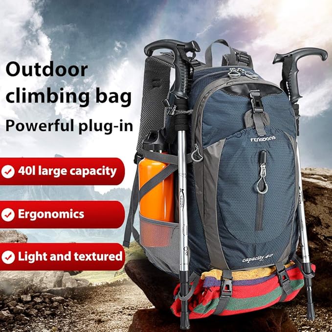FENGDONG 40L Waterproof Lightweight Outdoor Daypack Hiking, Travel Backpack - Image 5