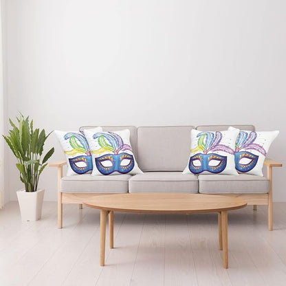 Ambesonne Mardi Gras Throw Pillow Cushion Case Pack of 4, Modern Accent - Image 4
