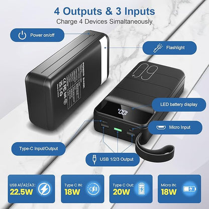 Portable Charger Power Bank 60000mAh Fast Charging 22.5W PD4.0 & QC 4.0 - Image 5