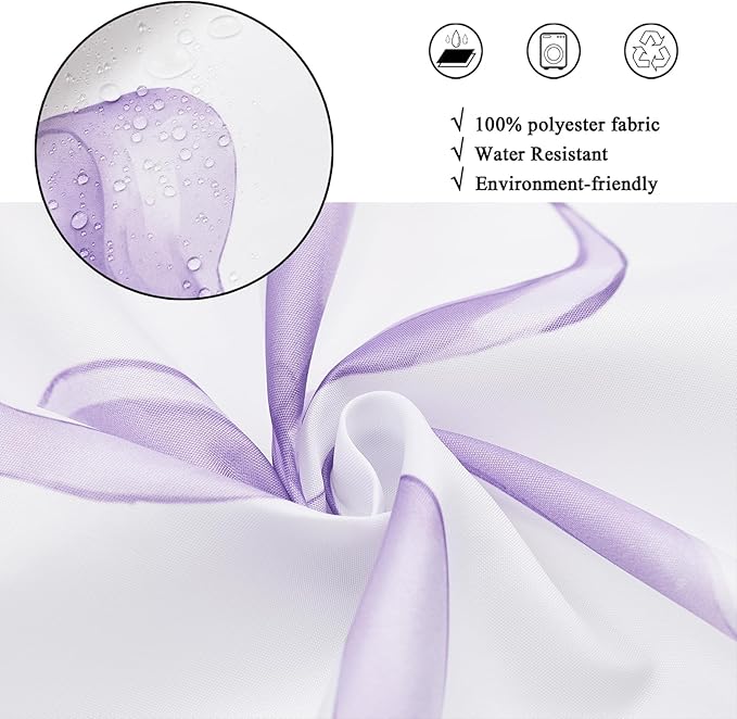 Purple Bow Shower Curtain, Lavender Modern Aesthetic Bowknot - Image 4