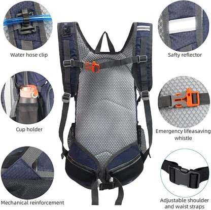 Hiking Daypack Waterproof Biking Backpack 15L Lightweight Durable Backpack - Image 6