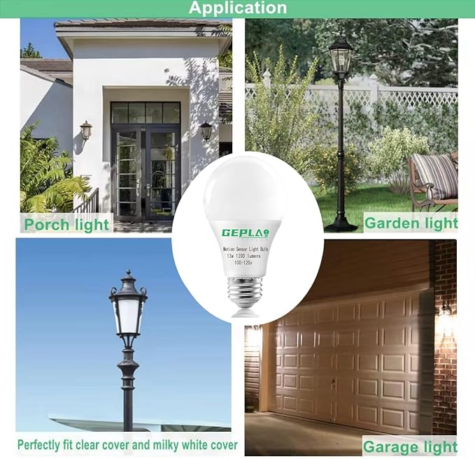 4 Pack Motion Sensor Light Bulbs, Motion Activated Dusk to Dawn A19 E26 LED Bulb - Image 4