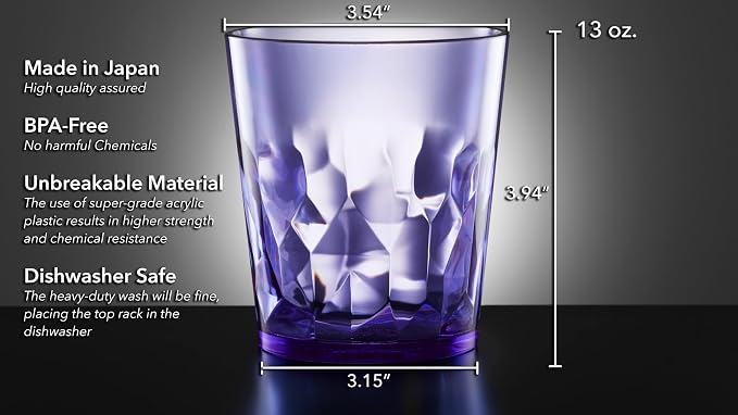 SCANDINOVIA - 13oz Unbreakable Premium Drinking Glasses Set of 6 - Made in - Image 3