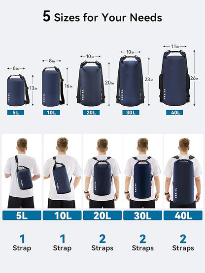 HEETA Waterproof Dry Bag for Women Men, 5L/10L/20L/30L/40L Roll Top Lightweight - Image 2