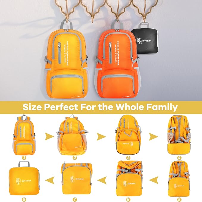 ZOMAKE Lightweight Packable Backpack - 35L Light Foldable Hiking Backpacks - Image 6