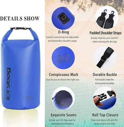 IDRYBAG Dry Bag for Kayaking Waterproof 2L/5L/10L/15L/20L, Small Dry Sack - Image 2