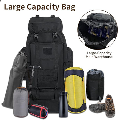 70L/100L Hiking Backpack with USB Charging Port, Expandable Large Military - Image 6