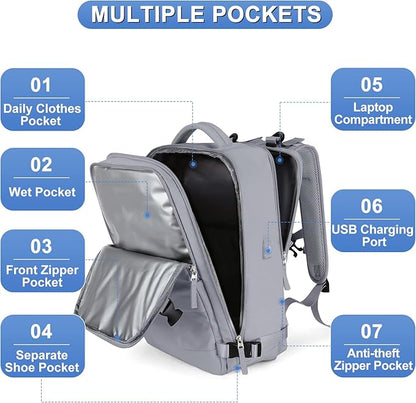 coofay Personal Item Travel Backpack - Image 4