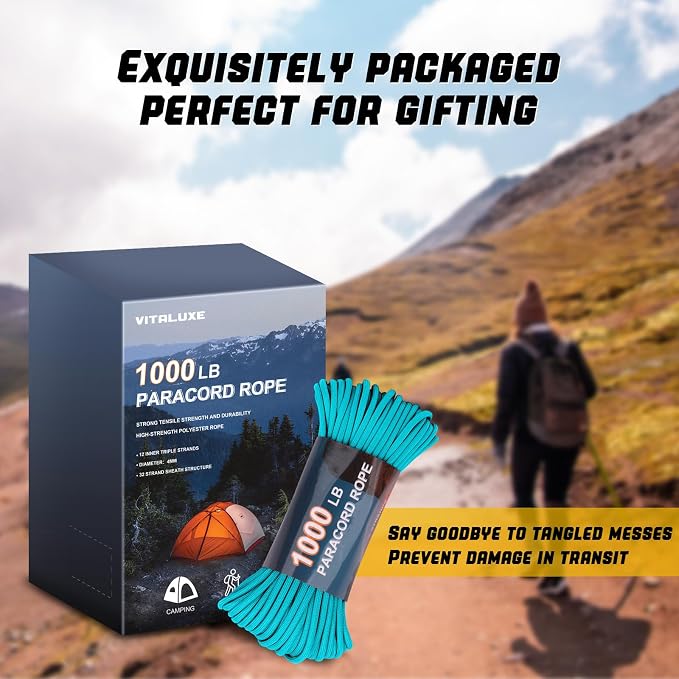 1000lb Paracord Rope, 4mm 12 Triple Strands Paracord, Heavy Duty Tactical - Image 7
