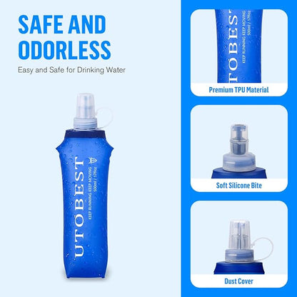 UTOBEST Soft Flask, 2 Pack Soft Flask Running Bottles 500ml, TPU Foldable - Image 4