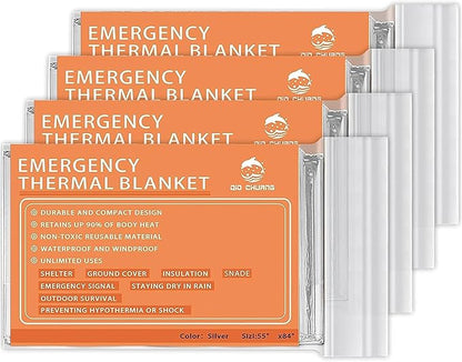 QIO CHUANG Emergency Mylar Thermal Blankets -Space Blanket Survival kit Camping by QIO+CHUANG
