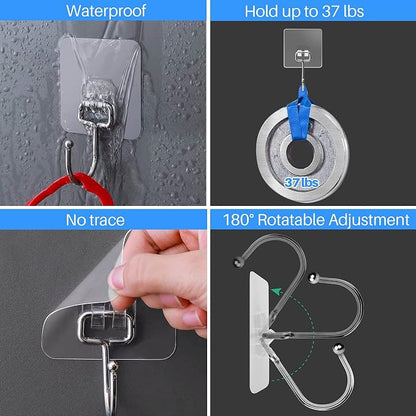 Antimbee All-Purpose Large Adhesive Hooks, Heavy Duty Hooks 37 lb, Adhesive - Image 4