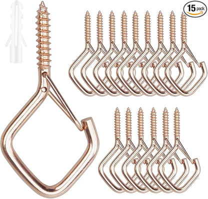 15 Pcs Rose Gold Eye Hooks Screw Heavy Duty, Ceiling Hooks by Unknown