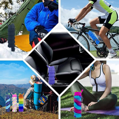 Collapsible Silicone Water Bottles 2 Pack - 500ml Portable Expandable Sport - Image 6