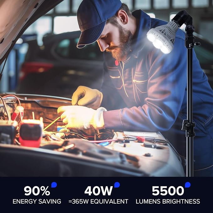 SANSI 365W Equivalent LED Work Light, 5500LM 5000K Portable Work Light - Image 6