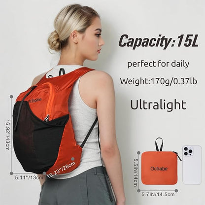 Ultra Lightweight Foldable Backpack, Water Resistant Small Packable Hiking - Image 2