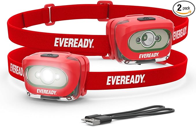 Eveready X200 LED Rechargeable Headlamps, Super Bright IPX4 Water Resistant by Eveready
