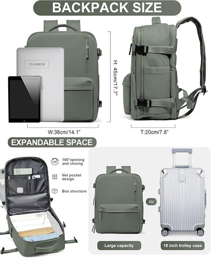 WONHOX Large Travel Backpack Carry on Flight Approved Laptop Work Business - Image 3