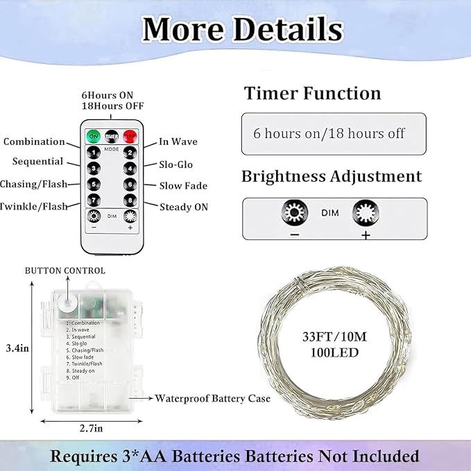 4-Pack Fairy Lights Battery Operated - Image 7